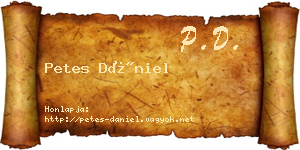 Petes Dániel névjegykártya